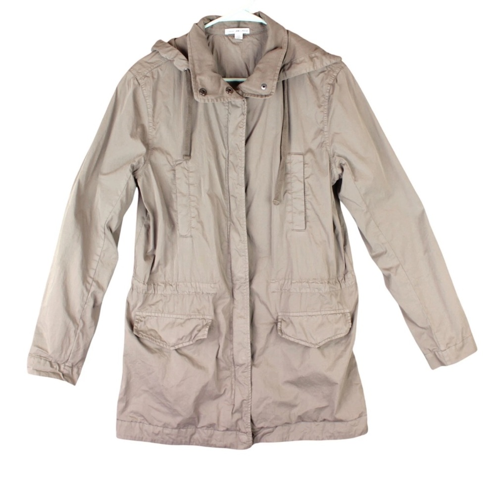 James Perse Standard Hooded Parka Full Zip Jacket Womens Size 3 Beige Yosemite - Picture 3 of 14
